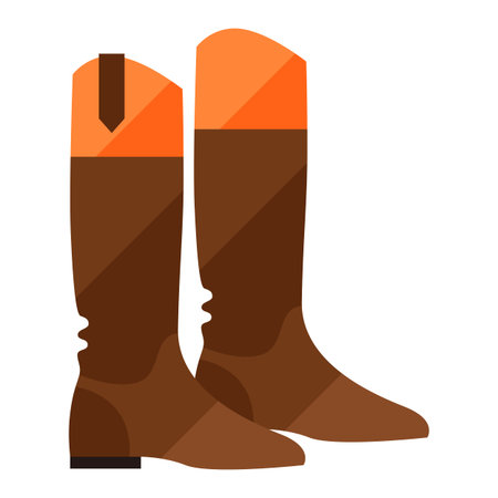 Stylized illustration of horseman boots. Image for design or decoration.のイラスト素材