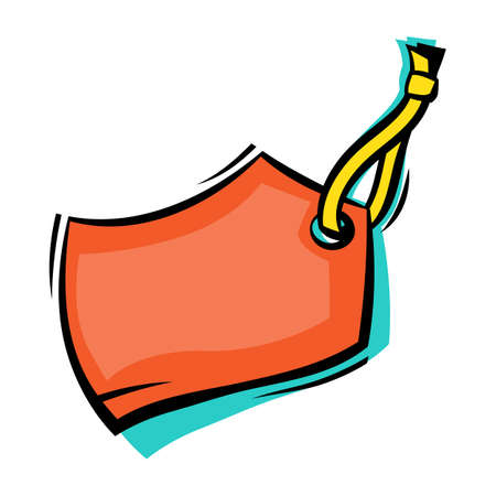 Stylized illustration of sticker tag. Image for design or decoration.のイラスト素材