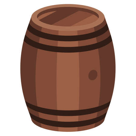 Stylized illustration of wine barrel. Image for design or decoration.のイラスト素材