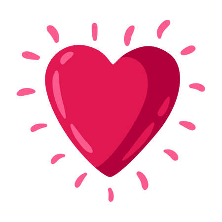 Happy Valentine Day illustration of heart. Holiday romantic image and love symbol.のイラスト素材