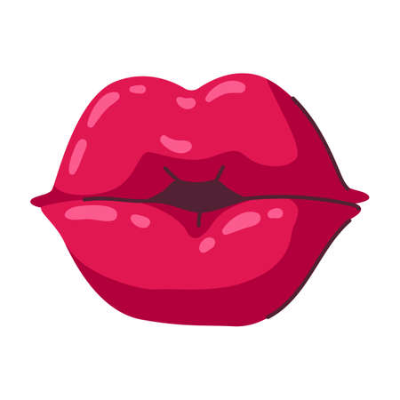 Happy Valentine Day illustration of lips. Holiday romantic image and love symbol.のイラスト素材