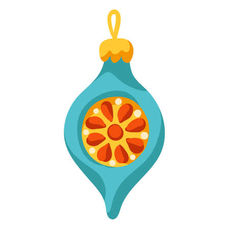 Merry Christmas illustration of decoration ball. Symbol in hand drawn style.のイラスト素材