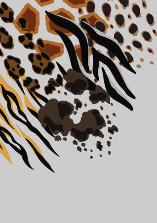 Background with decorative animal print. African savannah fauna stylized ornament, fur texture.のイラスト素材