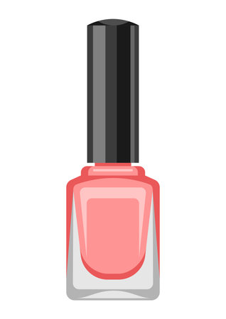 Illustration of nail polish. Make up item. Beauty and fashion image.のイラスト素材