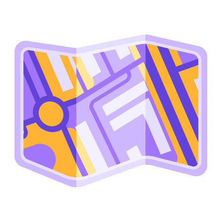 City map background design. Illustration of streets, roads and buildings. Image for geography and cartography, travel and tourism.のイラスト素材