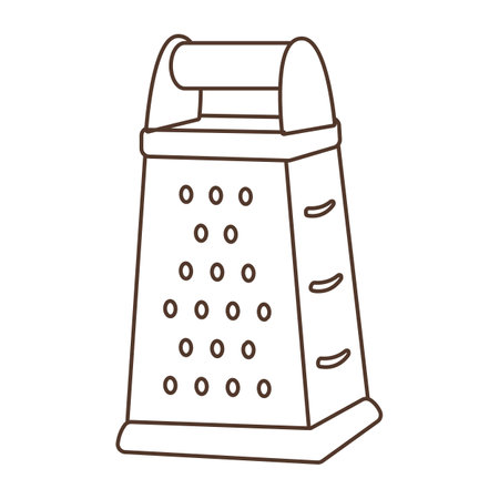 Illustration of cooking grater. Stylized kitchen and restaurant utensil item.のイラスト素材