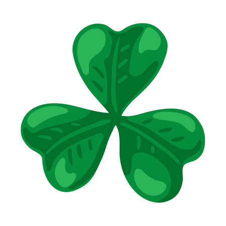 Saint Patricks Day illustration. Irish four leaf clover. Festive national icon.のイラスト素材