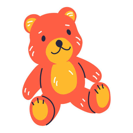 Illustration of teddy bear kid toy. Happy childhood symbol. Playing game with friends. Image for shops and kindergartens.のイラスト素材