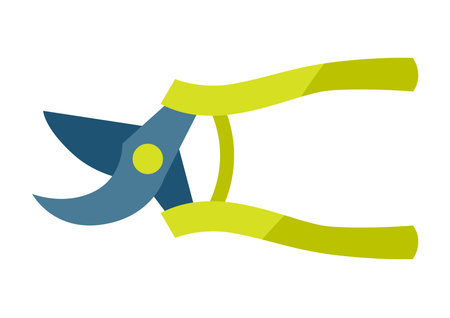illustration of secateurs. garden tools and equipment. season garden icon.