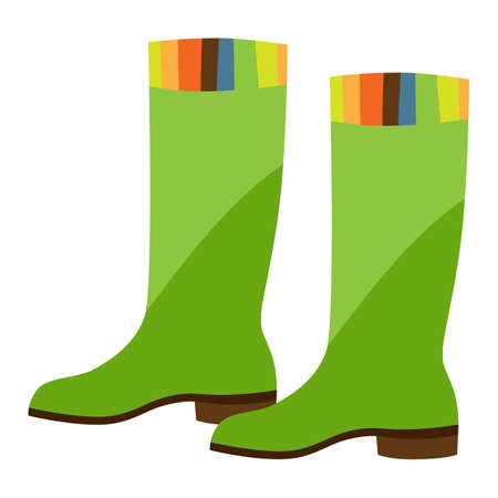 illustration of rubber boots. garden tools and equipment. season garden icon.のイラスト素材