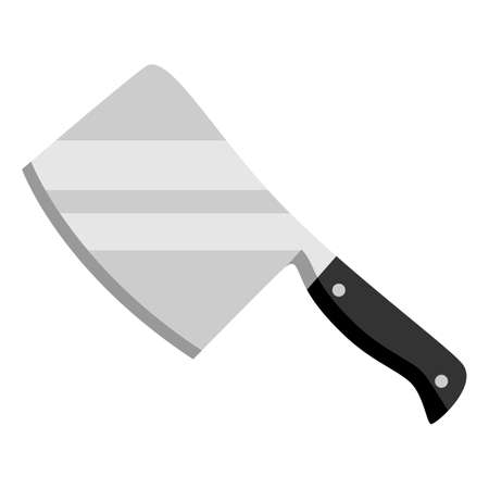 Illustration of steel cooking backsword. Stylized kitchen and restaurant utensil item.のイラスト素材