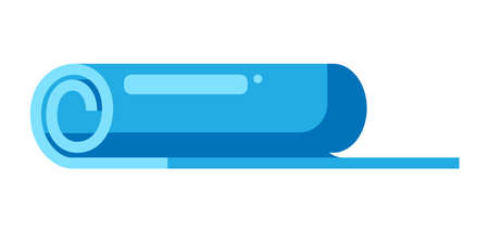 Illustration of yoga mat fitness equipment. Sport and bodybuilding item. Healthy lifestyle object.のイラスト素材