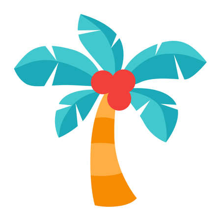 illustration of palm tree. Summer image for holiday or vacation. Stylized icon.のイラスト素材