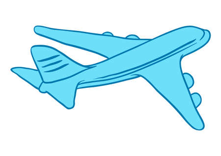 illustration of airplane. Image for travel or trip. Stylized icon.のイラスト素材