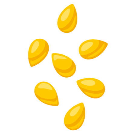 Seed or grain fall for sowing. Agricultural planting illustration. Seasonal plantation image.のイラスト素材