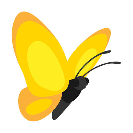 Illustration of decorative butterfly. Color bright abstract insect.のイラスト素材