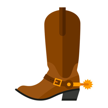 illustration of cowboy boot. wild west object. Image for game or adventure. Stylized icon.