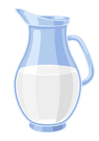 Illustration of milk jug. Dairy product. Object for business and food industry.のイラスト素材