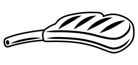 Illustration of grilled lamb rib. Bbq product. Stylized kitchen and restaurant menu object.のイラスト素材