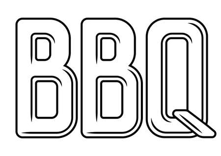 Illustration of bbq inscription. Bbq image. Stylized text menu object.のイラスト素材
