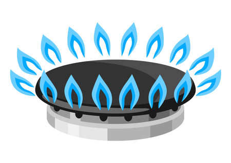 Illustration of natural gas stove burner. Industrial and business stylized image.のイラスト素材