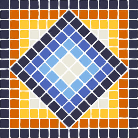Ancient mosaic tile pattern. Decorative antique stone ornament. Abstract antique texture.のイラスト素材