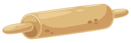 Illustration of wooden rolling pin. Image for bakeries and groceries. Stylized icon.のイラスト素材