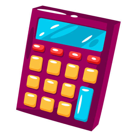 illustration of calculator. school item. Education colorful image for design.のイラスト素材
