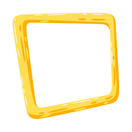 Decorative frame gold for text. Background cute in cartoon style.のイラスト素材