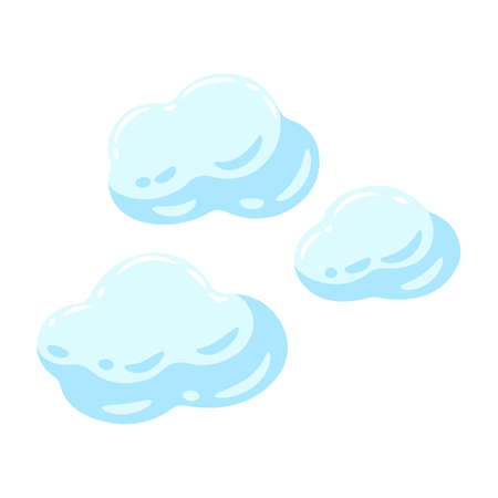 illustration of blue clouds. Cartoon cute image of overcast sky.のイラスト素材