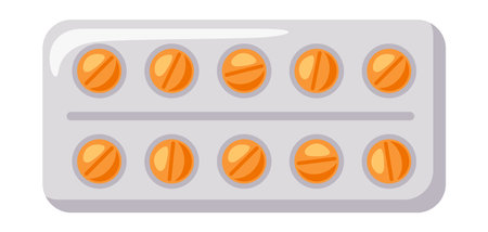 Illustration of blister with pills. medical and healthcare item. Image for pharmacies and hospitals.のイラスト素材