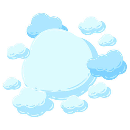 Background with blue clouds. Cartoon cute image of overcast sky.のイラスト素材