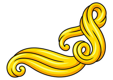 Wave line curl. color striped texture. Swirly abstract fur or hair.のイラスト素材