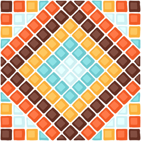 Ancient mosaic tile pattern. Decorative antique stone ornament. Abstract antique texture.