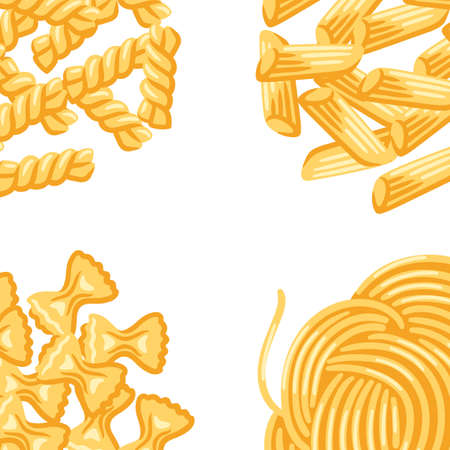 Background with Italian pasta. Culinary image for menu of cafes and restaurants.のイラスト素材