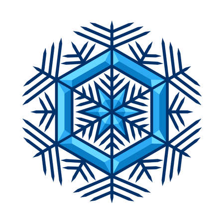 Illustration of snowflake. Winter decoration for Merry Christmas and Happy New Year. seasonal design.のイラスト素材