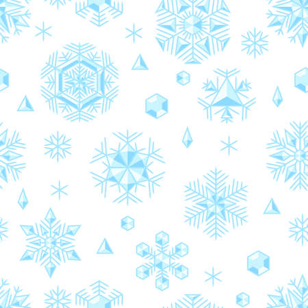 Winter seamless pattern with snowflakes. Merry Christmas and Happy New Year background. seasonal design.のイラスト素材