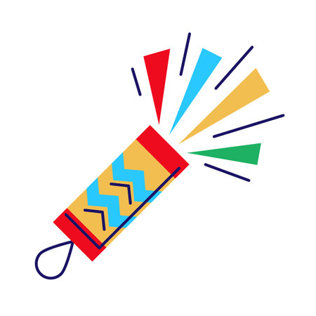 Illustration of Christmas party cracker. Happy New Year decoration. Holiday winter seasonal object.のイラスト素材