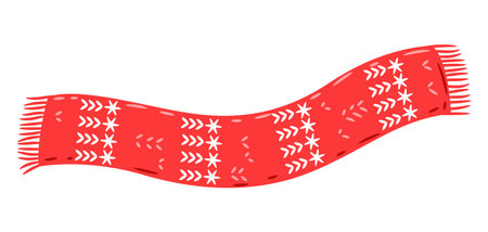 illustration of scarf. Warm winter clothes for rest and walks.のイラスト素材