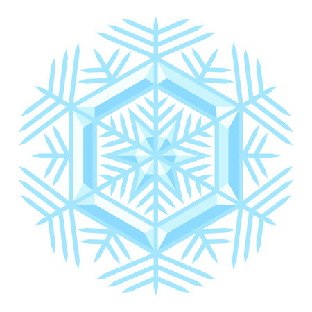 Illustration of snowflake. Winter decoration for Merry Christmas and Happy New Year. seasonal design.のイラスト素材