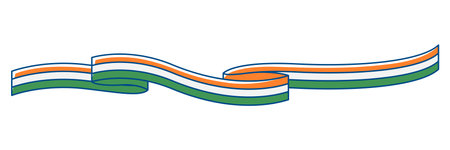 Ribbon in colors of flag India. Indian national traditional holiday symbol. Patriotic celebration.のイラスト素材