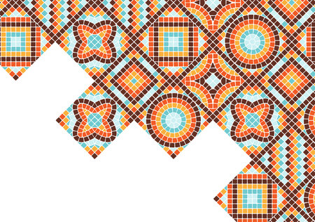 Ancient mosaic tile background. Decorative antique stone ornament. Abstract antique texture.のイラスト素材
