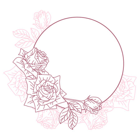 Background with rose flowers. Beautiful decorative plants. Natural illustration.のイラスト素材