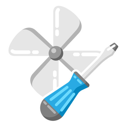 Illustration of repair air fan. Icon or image for construction industry and business.のイラスト素材