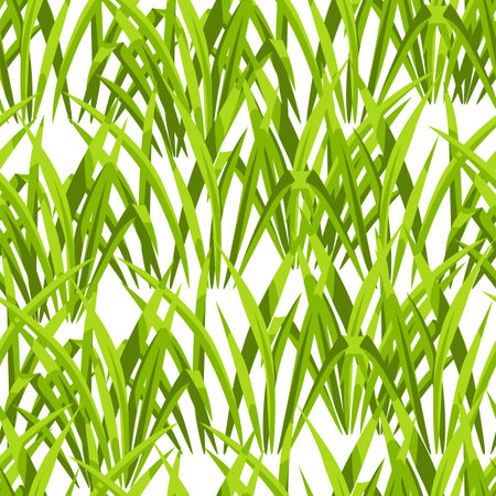 Seamless pattern with green grass. Beautiful decorative summer lawn. Natural background.のイラスト素材