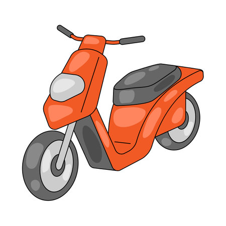 Illustration of scooter. Icon of transportation. Business or industrial image. Transport item.のイラスト素材