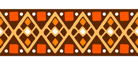 African seamless pattern. Hand stamp printing. Ethnic folk ornament texture.