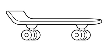 Illustration of skateboard. Monochrome cute icon. Creative fun symbol in cartoon style.のイラスト素材