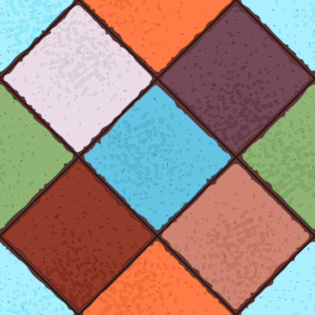 Ancient ceramic tile pattern. Wall or floor texture. Decorative antique stone ornament. Abstract antique texture.のイラスト素材