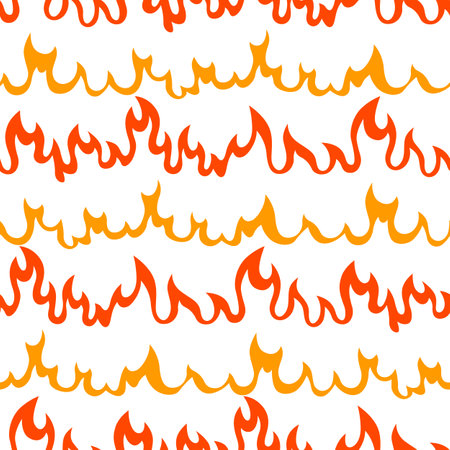 Seamless pattern of fire or flame. Decorative element for design.のイラスト素材